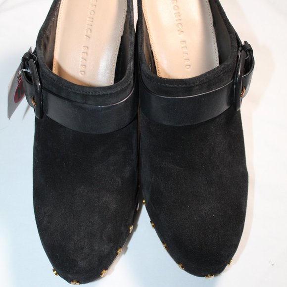 Veronica Beard Black and Tan Mules - Picture 2 of 7